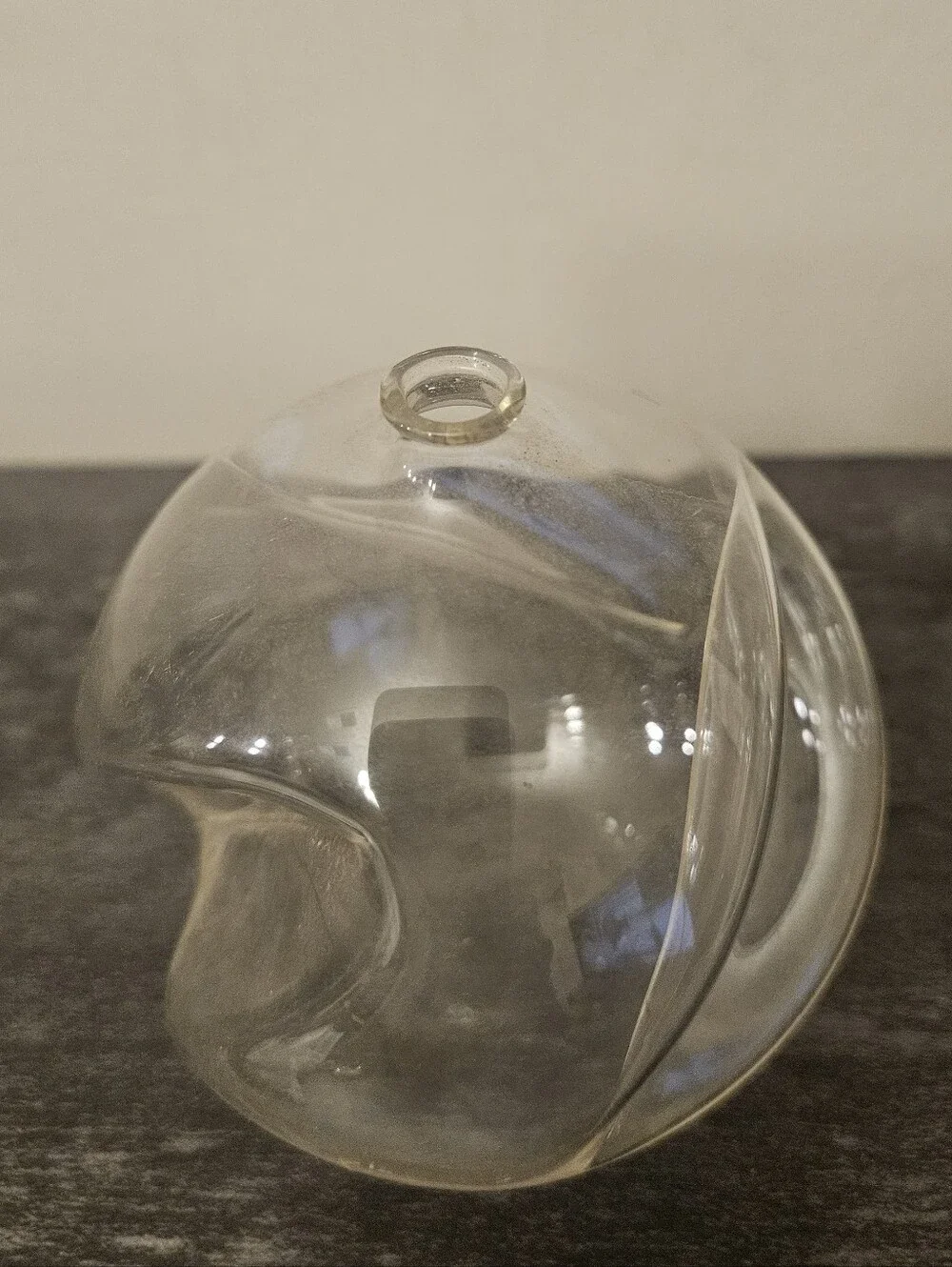 Hand Blown Clear Glass Orb Oil Lamp